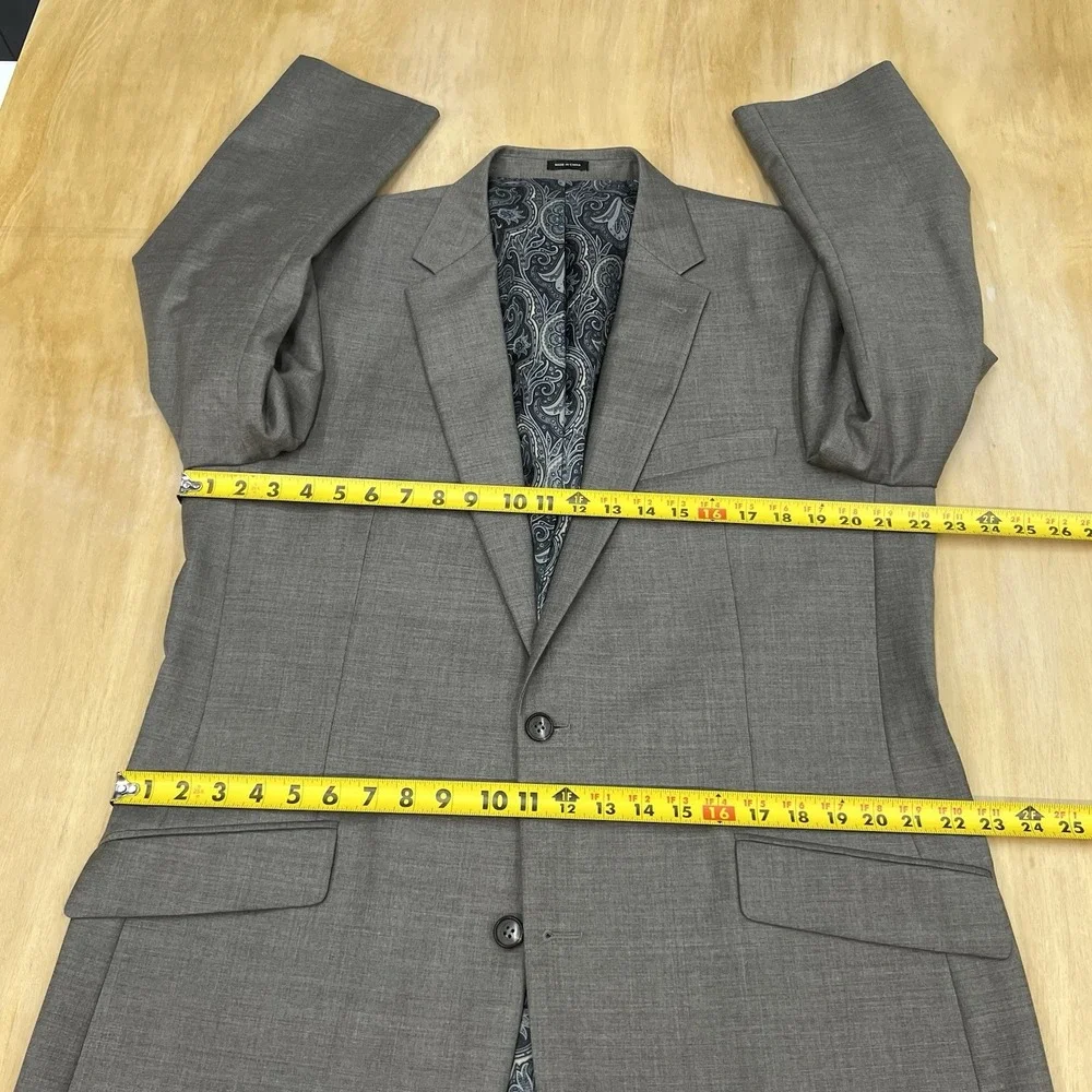 Joseph Abboud Custom Suit Mens 44L Long Wool Pleated Pants 37x30 Tan